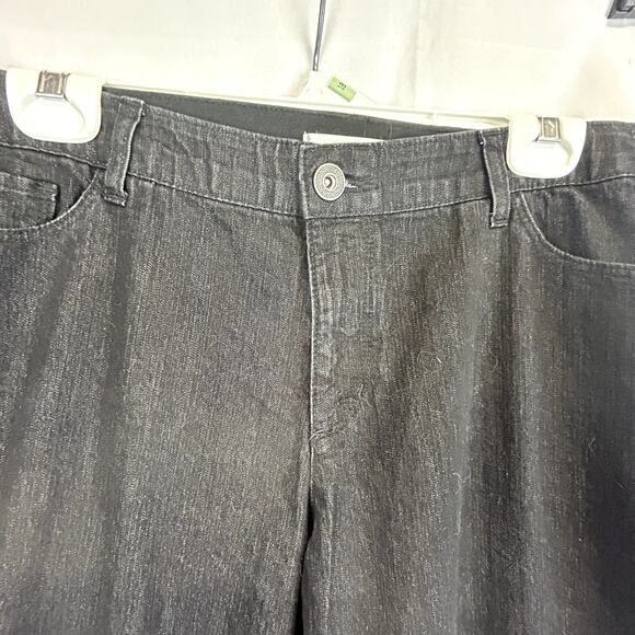 CJ Banks Jeans Women size 16W Petite stretch 36x29 Black straight - Picture 3 of 12
